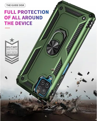Miniatura 2 de Funda para Samsung Galaxy A12, Samsung A12 con protector de pantalla HD, [grado militar de 16 pies probada en caídas], anillo protector a prueba