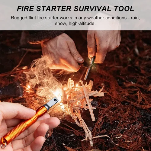 Miniatura 6 de Equipo de Bushcraft para supervivencia, llave de taladro sinfín de mano con pedernal, taladro para clavija de madera de ojo escocés y perforador