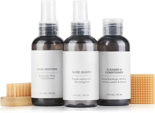 Kit de cuidado de zapatos de gamuza, limpiador, acondicionador, spray impermeable, cepillo y borrador para tenis, botas, mocasines | Protección y