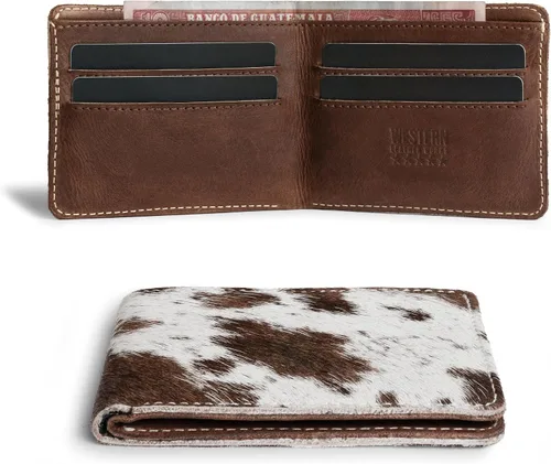 Cartera clásica, tarjeta de visita y soporte para dinero, organizador de bolsillo compacto, estilo vaquero, cuero de grano completo, hecho a mano,