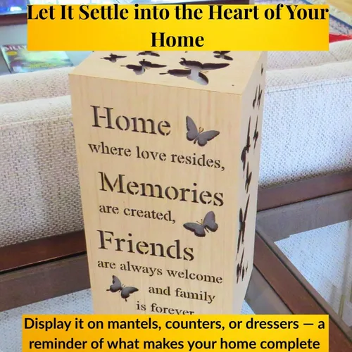 Miniatura 3 de Letrero decorativo de mariposa – Regalo para amigos de la familia para el hogar, • Cita de madera inspiradora para repisa, entrada o mesa de cocina