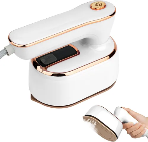 AUAUY Mini plancha de vapor, plancha de vapor portátil de 1000 W, mango giratorio de 180° que convierte la plancha en vapor de mano, calentamiento