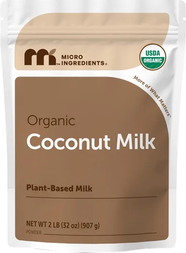 Micro Ingredients Polvo de Leche de Coco Orgánico, 2 Libras | Crema para Café, Té y Batidos a Base de Plantas | Puro y Rico en MCT | Sin