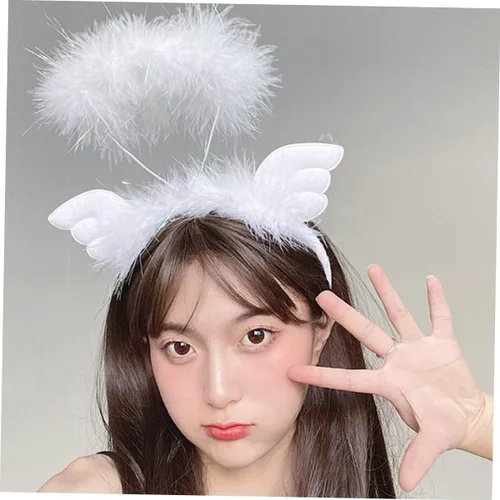 Miniatura 7 de OSALADI 3 Pcs Angel Headband Fabric Christmas Issue Card White Girl