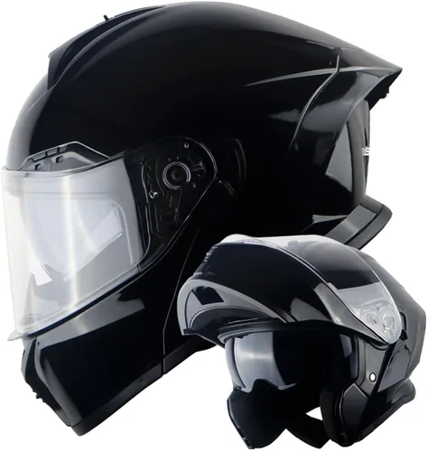 Miniatura 21 de 1Storm Nuevo Casco Modular de Motocicleta con Visera Dual, Protección Solar Completa y Luz Trasera LED Recargable: LED-X90 Flecha Azul