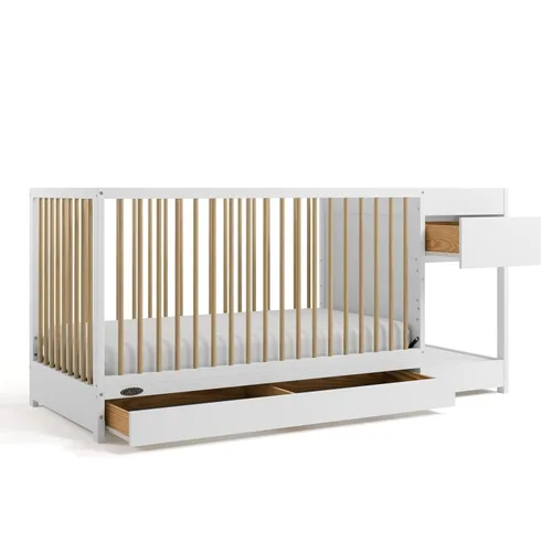 Miniatura 19 de Graco Teddi, Mini cuna convertible 4 en 1 con colchón adicional resistente al agua (negro) – Certificado GREENGUARD Gold, colchón de 7 cm incluido