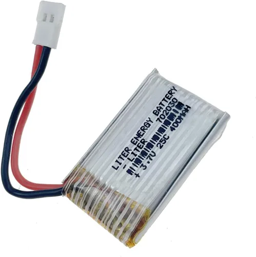 Miniatura 4 de 3.7V 400mAh 702030 Li Batería de litio para alta ampliación 25C Drone Batería para Syma X11 X11C WLToys V911S A120 Hubsan X4 H107L