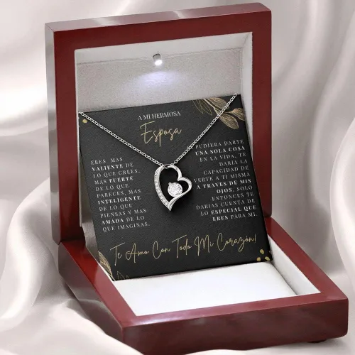 Miniatura 2 de LEXPO Para Mi Hermosa Esposa - Collar Regalo Personalizado Para Esposa, Novia, Pareja, Amor, Aniversario, Cumpleaños, Celebración - FL129