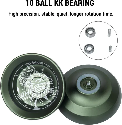 Miniatura 2 de LIXADA Yoyo Ball Aleación de aluminio con rodamientos sensibles y no respondentes+cuerda Yoyo+guante, juego de bolas de yoyo profesional portátil