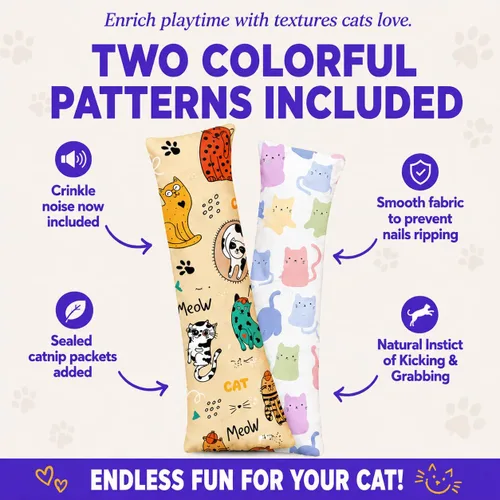 Miniatura 4 de Kitty Kick Stix Juego de 2 (11 pulgadas) – Juguete duradero para gatos – Pateador de hierba gatera para gatos y gatitos – Juguetes interactivos