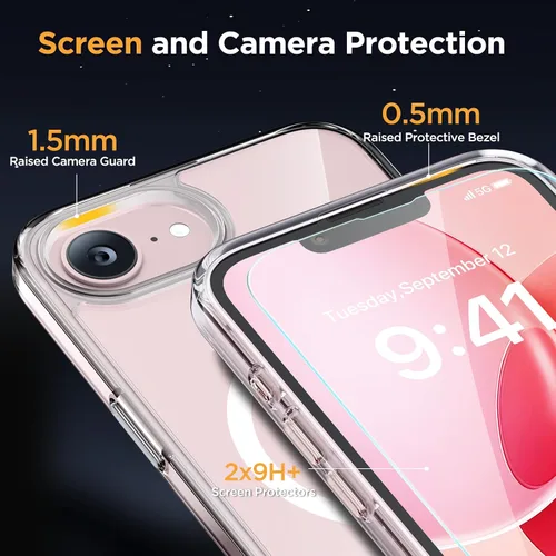 Miniatura 6 de Miracase Funda diseñada para iPhone SE 2022/SE 2020/7/8, funda multicolor de silicona a prueba de golpes (rojo)