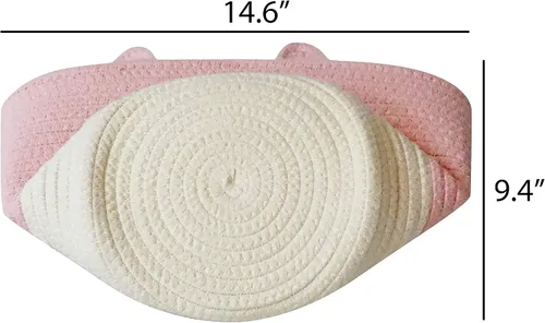 Miniatura 9 de T&T Homewares Pequeño juguete de conejo rosa y cesta de lavandería para almacenamiento de guardería, decoración de guardería de bosque Conejito