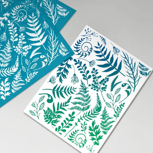 Miniatura 7 de OLYCRAFT Plantilla de arcilla de 4 x 5 pulgadas, diseño de hojas de helecho, pantalla de seda para hojas de arcilla polimérica, plantillas de Hoja