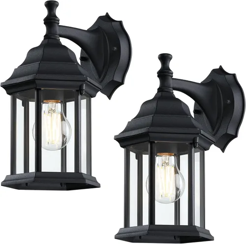Miniatura 9 de LIT-PaTH Farol de pared para exteriores, aplique de pared como accesorio de iluminación de porche, base mediana E26 máximo 60 W, carcasa de aluminio