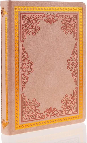 Miniatura 10 de Mazeran Diario vintage, tapa dura de piel sintética, cuaderno de escritura retro en relieve, agenda personal con forro universitario, 5.5 x 7.7