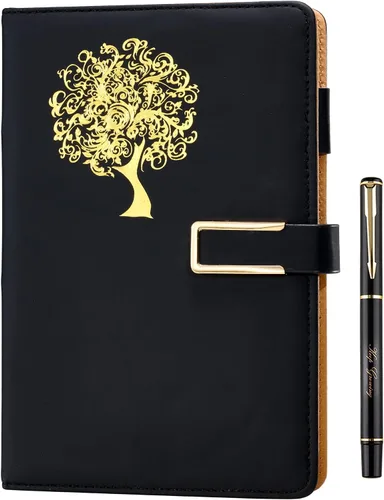 Miniatura 9 de Fanery sue Tree of Life - Diario de escritura recargable para mujeres y hombres, cuaderno de tapa dura de piel sintética, A5, rayado universitario
