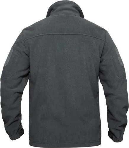 Miniatura 6 de TACVASEN Chaqueta de forro polar para hombre, chaqueta de invierno con cremallera completa, chaqueta táctica ligera, abrigos de senderismo al aire