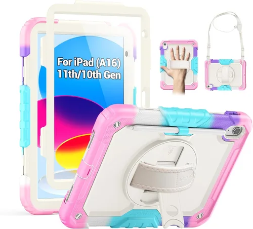 Miniatura 27 de SEYMAC Funda para iPad Air de 5ª/4ª generación de 10.9 pulgadas, Funda Protectora de Cuerpo Completo Resistente a Golpes con Protector de Pantalla