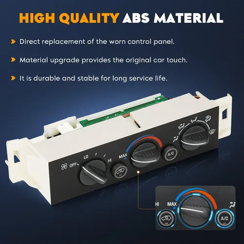 Miniatura 4 de Panel de control climático del módulo del climatizador A/C para 96-20 Chevy GMC C1500 C2500 C3500 K1500 K2500 K3500, sin interruptor