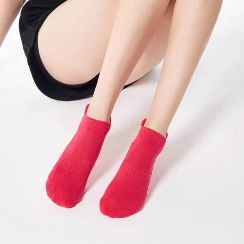 Miniatura 30 de Calcetines de yoga con dedos de pilates con empuñaduras para mujer, antideslizantes, acolchados, florales, calcetines tobilleros para baile de ballet
