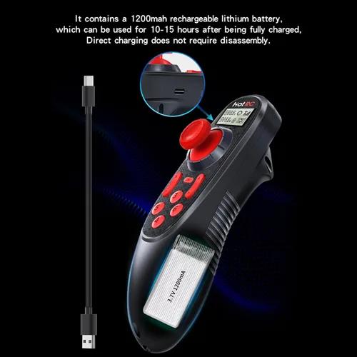 Miniatura 4 de HOTRC DS-600 6CH 2.4GHz Transmisor y Receptor RC Control Remoto con Receptor PWM DS 600 de 6 Canales para Barco RC (con RX PWM)