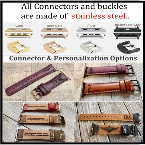 Miniatura 7 de HARDISTON Correas de reloj compatibles con Apple 38mm 40mm 41mm 42mm 44mm 45mm 49mm para hombres y mujeres, pulsera de cuero genuino hecha a mano