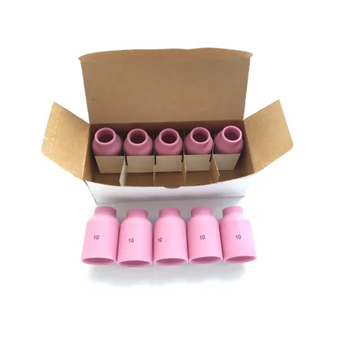 10 piezas TIG Soldador Antorcha Accesorios-Rosa Grande Lente de Gas Copa Alúmina Boquilla Escudo (Tamaño #10/53N88)