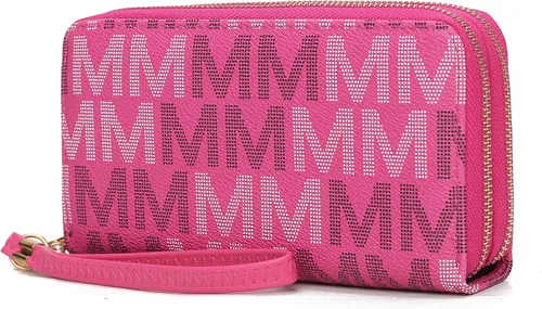 Miniatura 85 de MKF Collection Mia K - Cartera de pulsera para mujer, pequeña cartera de cuero vegano para tarjetas de crédito con cremallera y bolsillo