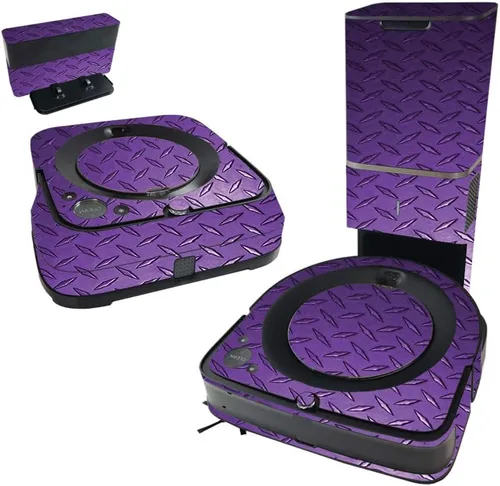 Miniatura 8 de MightySkins Skin compatible con iRobot Roomba s9+ Vacuum & Braava Jet m6 Bundle – Placa de diamante negro y cubierta de vinilo única, fácil