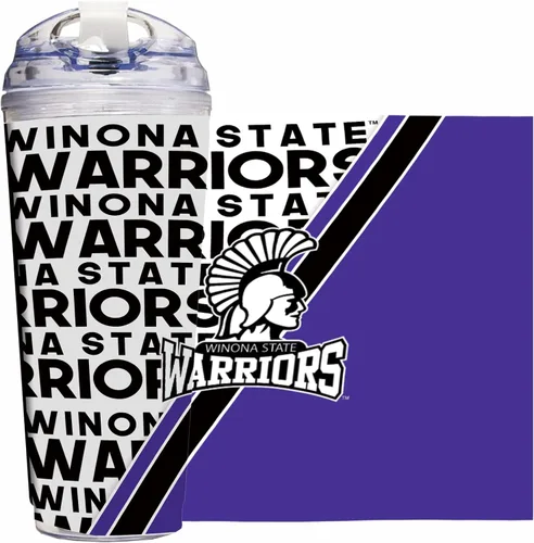 Miniatura 96 de Rico Industries Taza acrílica NCAA estándar de 24 onzas con tapa con bisagra, taza de doble pared oficialmente licenciada con pajita