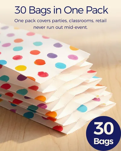 Miniatura 3 de SUNCOLOR Paquete de 30 bolsas de regalo de fiesta, bolsas de regalo para niños, bolsas de regalo para fiestas de cumpleaños, 9.1 x 5.1 x 3.1 pulgadas