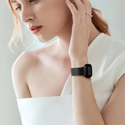 Miniatura 5 de Maledan Correa de metal compatible con Fitbit Versa 2 correas para hombres y mujeres, accesorios de repuesto de malla de acero inoxidable ajustable