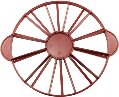 Tegg Marcador de pastel redondo para tartas y rebanadoras de tartas, 10 o 12 rebanadas de doble cara, marcador de porción de pastel rojo