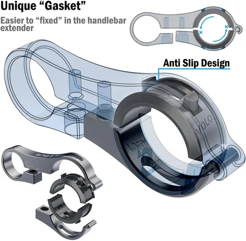 Miniatura 3 de Volo - Extensor de barra estable de aluminio duradero para manillar de bicicleta, soporte de montaje para bicicleta, soporte para soporte