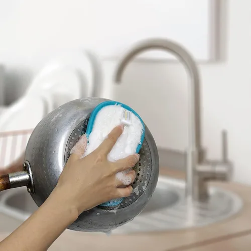 Miniatura 6 de 10 paquetes de esponjas de cocina para fregar sin rasguños, paños multiusos, esponja con un poder de estropajo resistente - Limpieza sin esfuerzo