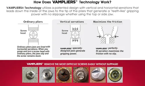 Miniatura 6 de VamPLIERS - Las mejores pinzas del mundo VT-001-S2F, alicates para extraer tornillos oxidados/dañados, regalo de navidad ideal para compañeros