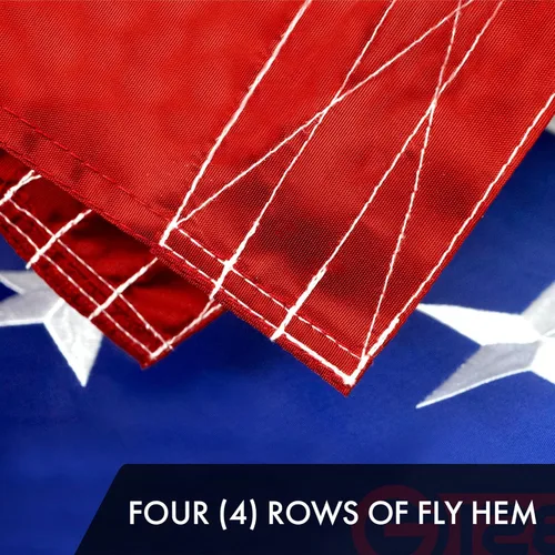 Miniatura 5 de G128 Bandera de Estados Unidos 6 x 10 pies, serie ToughWeave bordada de poliéster 300D, bandera de país, estrellas bordadas, rayas cosidas, US Flag