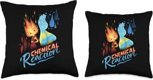 Miniatura 3 de PIXAR Disney Elemental Chemical Reaction Ember & Wade - Almohada de 16 x 16 pulgadas, multicolor