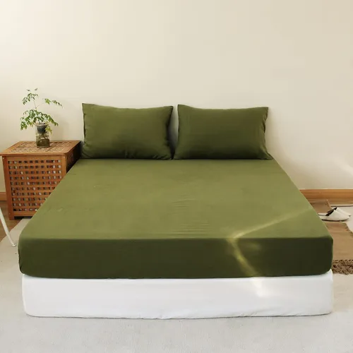 Miniatura 29 de Sábana Bajera de Lino 100% Lavado a la Piedra Color Sólido - (1 Pieza) Bolsillo Profundo de 14 Pulgadas Funda de Colchón Suave Natural Transpirable
