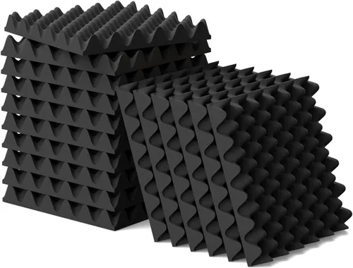 Paquete de 6 espuma acústica de 1.5 x 12 x 12 pulgadas, espuma de caja de huevos a prueba de sonido (diseño más insonorizante), paneles acústicos