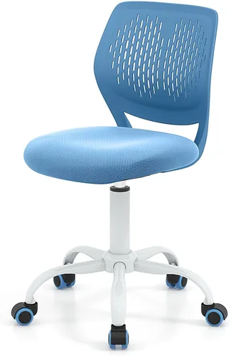 POWERSTONE Silla pequeña de escritorio para oficina en casa, silla giratoria para computadora de estudio, silla de trabajo de altura ajustable con