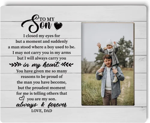 Miniatura 2 de Placa de Regalo con Foto para Hijo, El Momento Más Orgulloso para Mí es Decirle a Otros que Eres Mi Hijo, Placa de Regalo con Foto en Marco