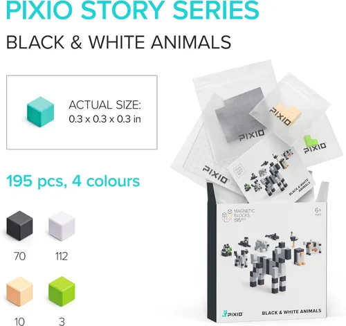 Miniatura 3 de PIXIO Mini bloques magnéticos y cubos magnéticos para niños, pequeños imanes para manualidades, juego de construcción STEM, juguetes de aprendizaje