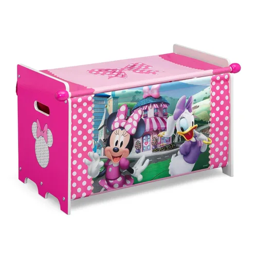 Miniatura 7 de Delta Children Disney Minnie Mouse Juego de 3 piezas para cuarto de juegos para niños pequeños – Incluye mesa, silla y caja de juguetes, rosa