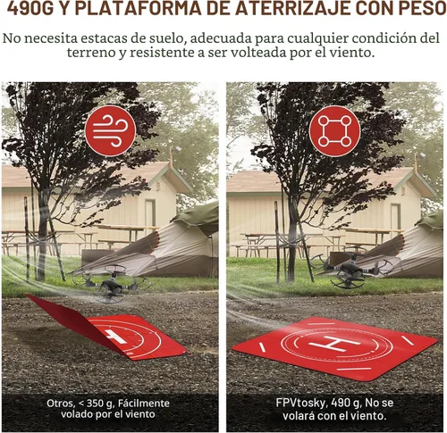 Miniatura 4 de FPVtosky Almohadilla de aterrizaje de dron reflectante nocturna, almohadilla de aterrizaje impermeable de doble cara de plegado rápido