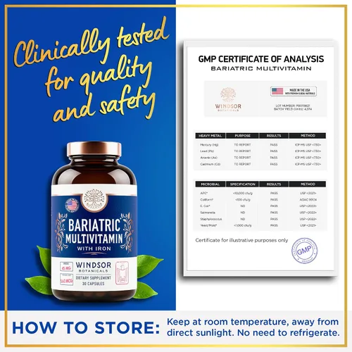 Miniatura 7 de Bariatric Multivitamínico con hierro, 45 mg de hierro una vez al día, 21 vitaminas esenciales, vitaminas bariátricas fáciles de tragar para mujeres