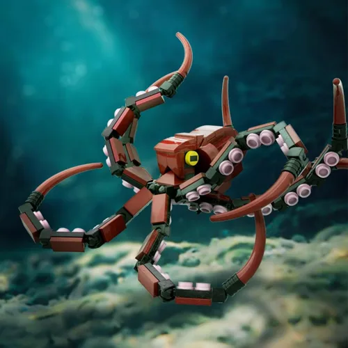 Miniatura 4 de Aetheria MOC - Juego de construcción de pulpo, criatura marina profunda, pulpo, bloques de construcción, ladrillos decorativos creativos