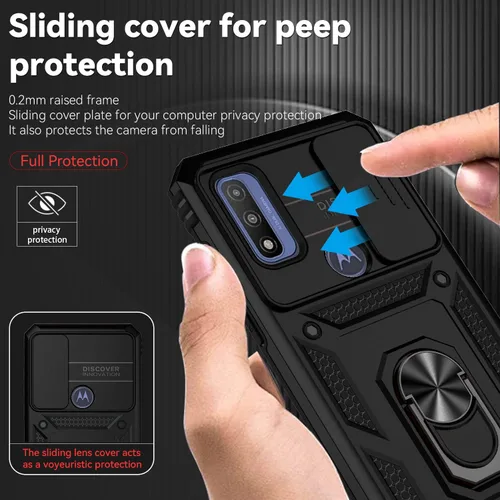 Miniatura 4 de SMKY - Funda para Moto G Play 2023, funda para Moto G Pure con protectores de pantalla y funda para cámara, [grado militar] de 16 pies. Funda a Negro