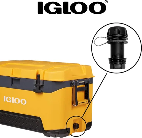 Miniatura 3 de Igloo Tapón de drenaje con correa de acero inoxidable para enfriadores BMX, Overland e IMX de 25-72 cuartos de galón