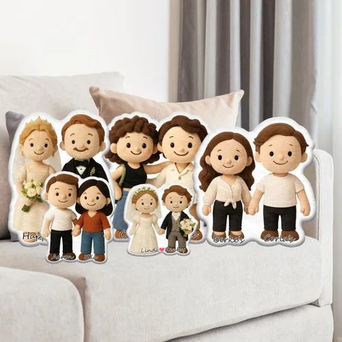 Miniatura 10 de Pofily Almohada personalizada de muñecas de dibujos animados, almohada personalizada que se parece a ti, almohadas Mini Me con cara y nombre para B01
